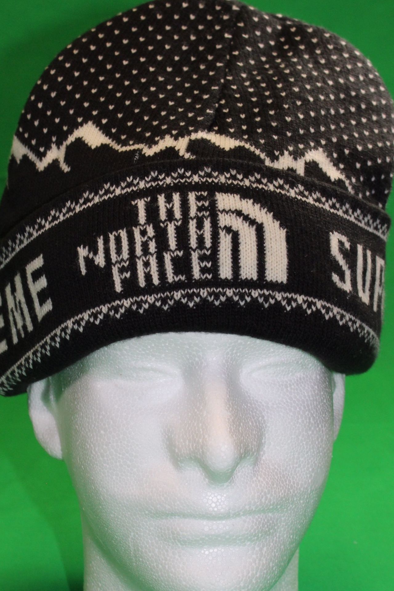 SUPREME x The North Face Expedition Fold Beanie BLACK Winter Hat TNF FW18