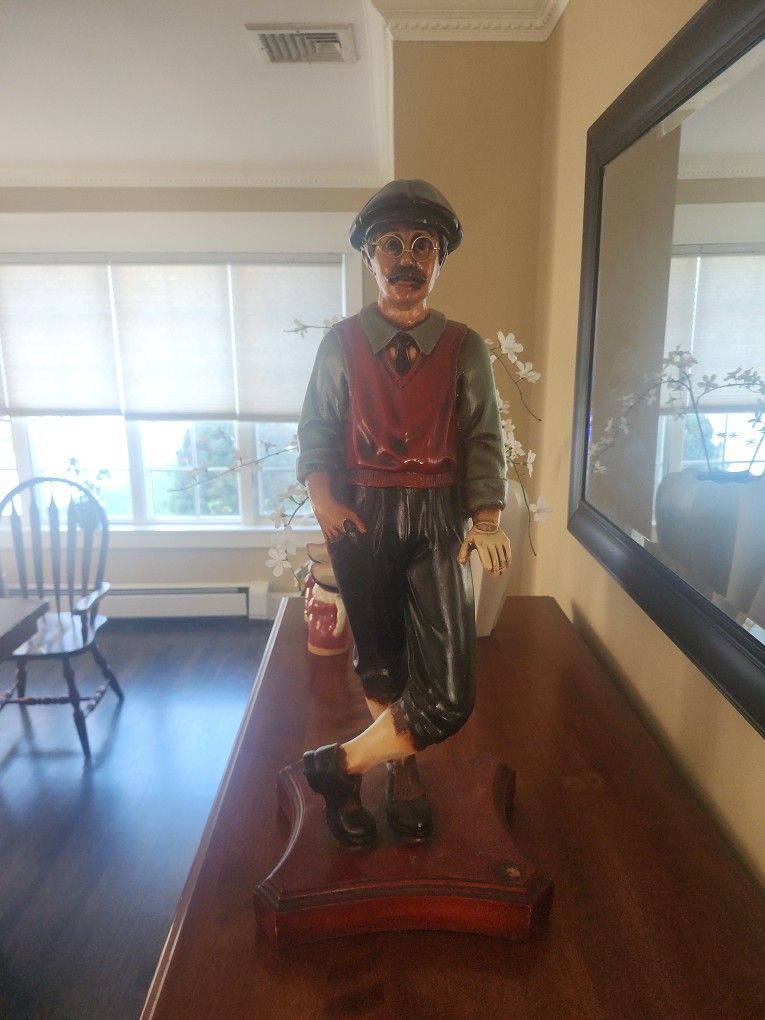 fiber made 28in tall antique man