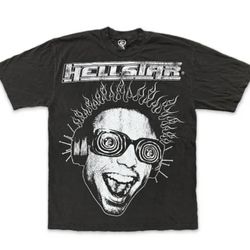 Hellstar “What Heaven Sounds Like” Washed Black T Shirt Men Size XL - BRAND NEW