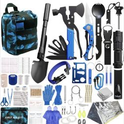 Brand New Survival Kit 215 PCS Emergency Survival Kit, Camping Gear Complete Set of First Aid Kit and Multitool Emergency Supplies with Backpack - Sur