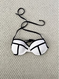 Black and White Push-up Swim Top