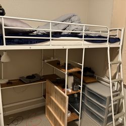 twin Size Loft Bed With Desk 