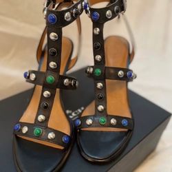 Coach Leather Shoes Isabel Studded Heels Size 6.5