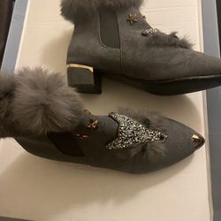 Gray Boots, Size 8