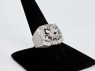 VVS1 D Moissanite TIGER RING Size 10 *Brand New*