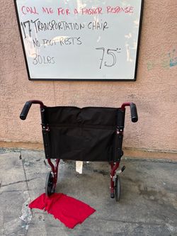 17" Transport Wheelchair No Footrests