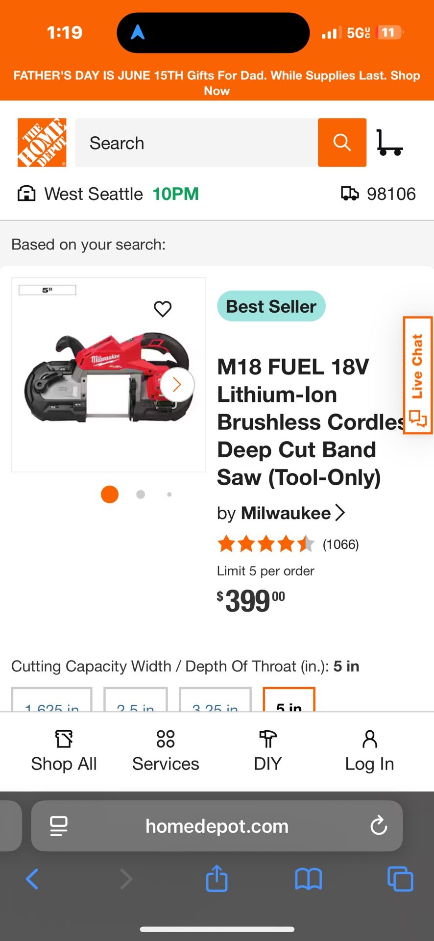 Milwaukee M18 Fuel Bandsaw