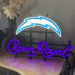 LA Charger Crown Royal Neon Light New 