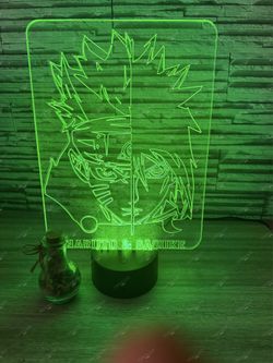 Naruto vs Sasuke 3D LED Lamp | Custom Room Decor & Perfect for a Gift 🎁