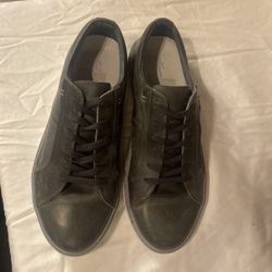 Kenneth Cole Mens 8.5 All Leather Gray Sneakers