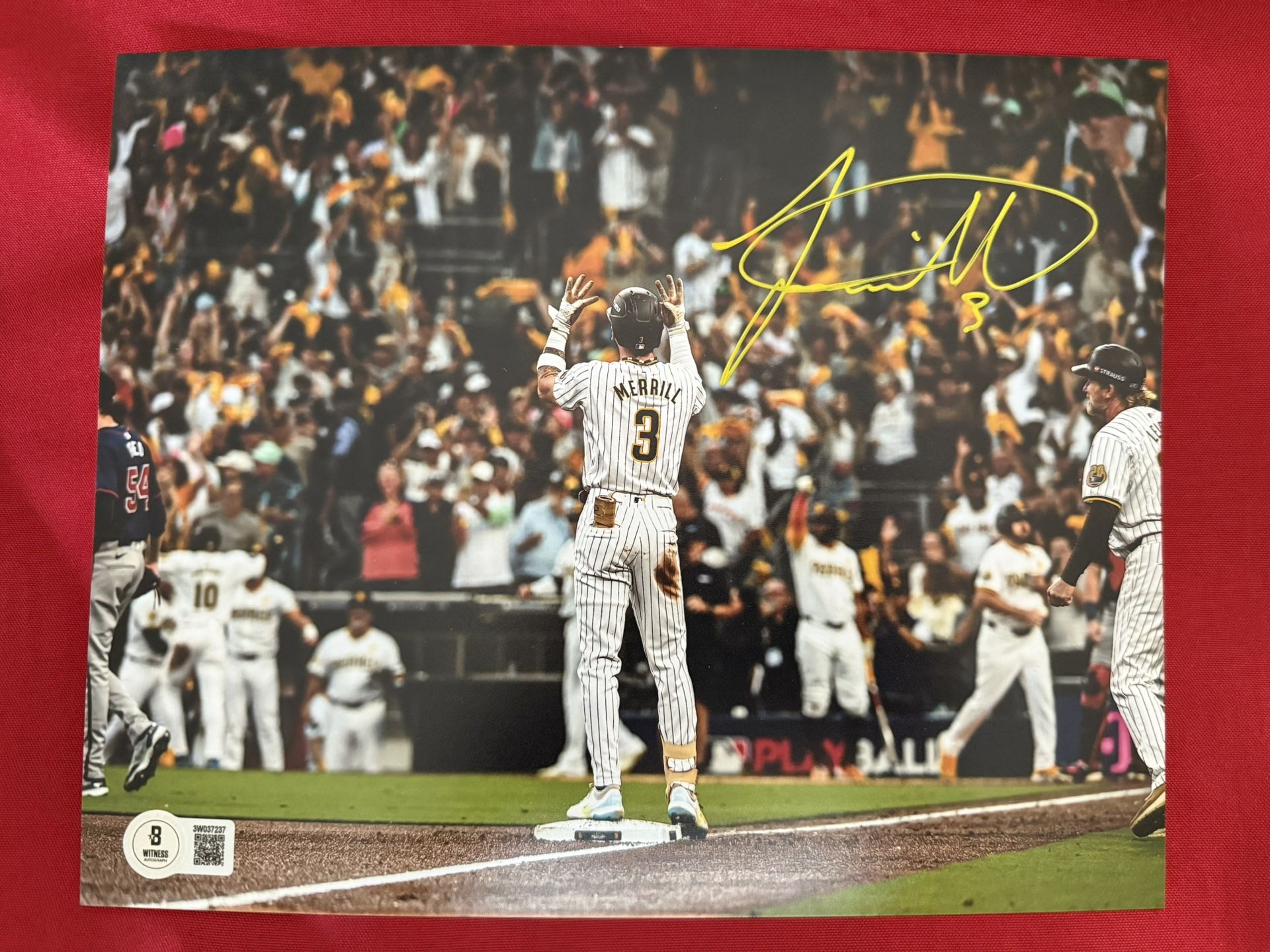 Jackson Merrill Autographed Signed San Diego Padres 8x10 Photo Beckett BAS COA
