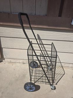 Metal folding shopping cart