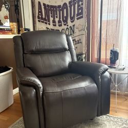 Leather power rocker recliner