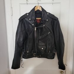 Hot Leathers Motorcycle Jacket Size 44 Preowned