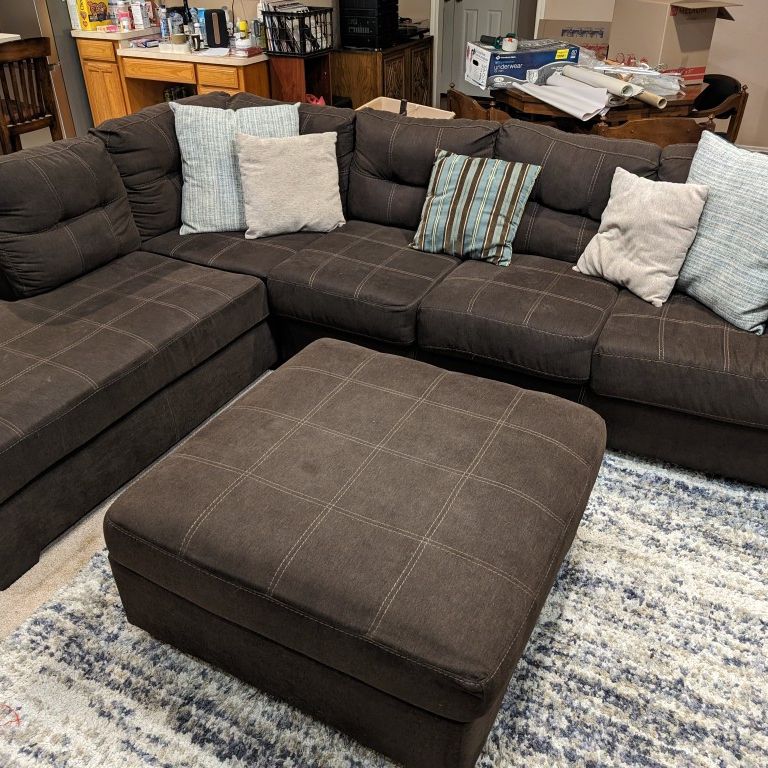 Sofa Sectional and Chaise with Ottoman 