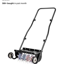 Suchtale 18-Inch Push Spike Aerator, Heavy Duty Rolling Lawn Aerator, Rotary Spike Lawn Aerator, Manual Aeration Equipment with Steel Handle, Suitable