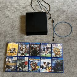 PlayStation 4 Bundle w/9 Games + Charger