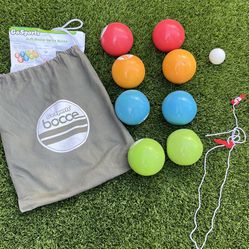 GoSports 90 mm Soft Bocce Set Includes 8 Weighted Balls, Pallino and Case, Play Indoors or Outdoors