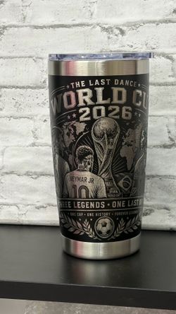 World Cup laser engraved tumbler
