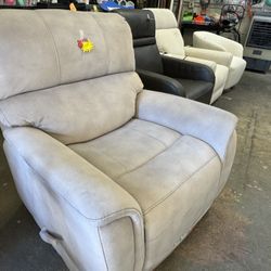 Manual Recliner Soft Fabric Cream 