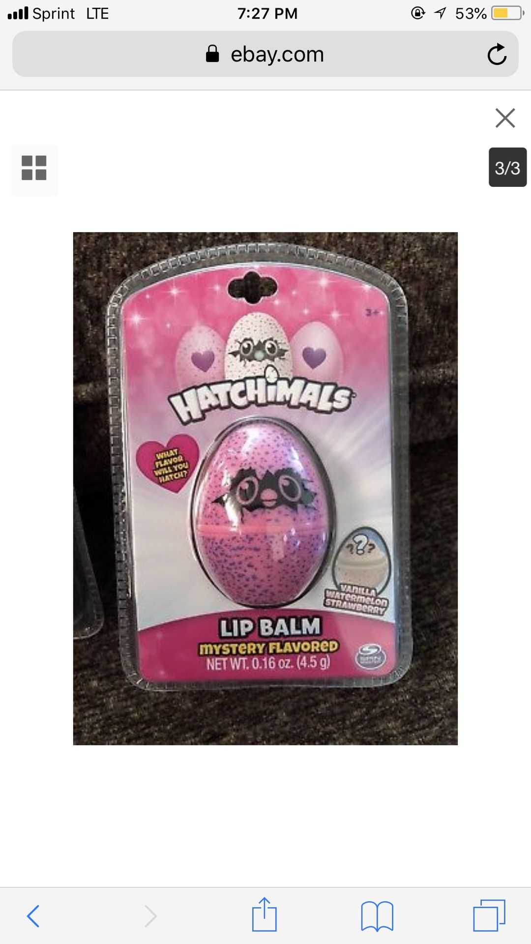 Hatchimal lip gloss