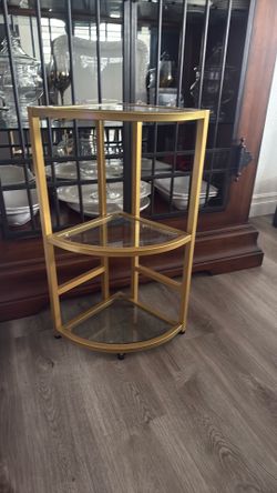 Corner Tri Level Table Gold
