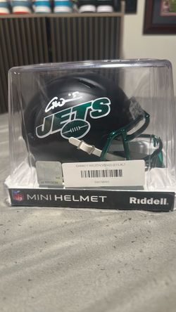 Garrett Wilson Signed NY Jets Riddell Mini Helmet