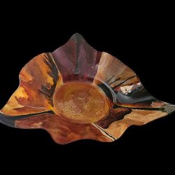 LARGE Triangular Decorative Art Glass Bowl