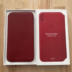 iPhone X S Max Leather Folío Phone Case 