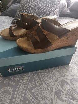 Leather Wedges, Size 8