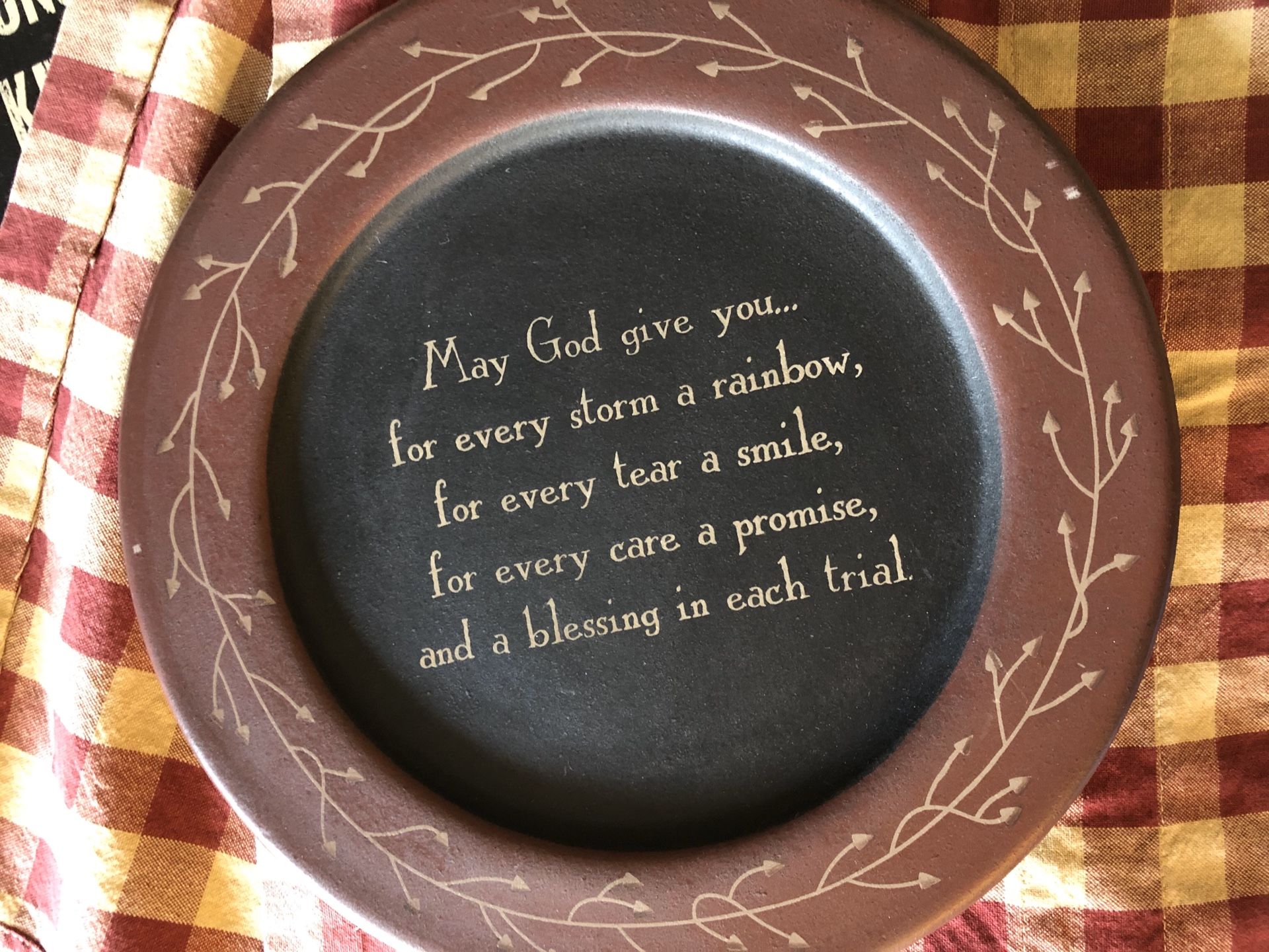 Wood Plate w/inspirational message