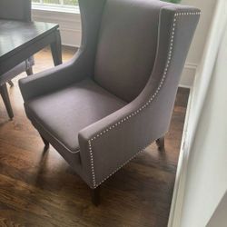 BEAUTIFUL GRAY ARMCHAIRS (2)