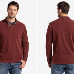 Lachlan British Inspired Burgundy Long Sleeve Henley Pullover – Men’s Size M