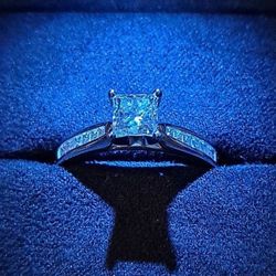 New 14K Robbins Brothers Utwo Wedding Set, Princess Center, 1.43 Ct