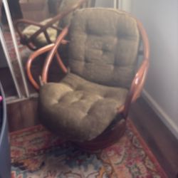 Lounge Chair with green cushion