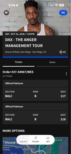 Dax Tickets - San Diego House of Blues-Oct 31