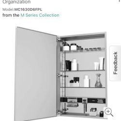 Robern M Series 16" x 30" x 6" Flat Plain Single Door Medicine Cabinet with Left Hinge and Magnetic