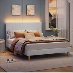 Brand new queen size bed frame with a brand new 12” mattress included - same day delivery available - Hablo espanol