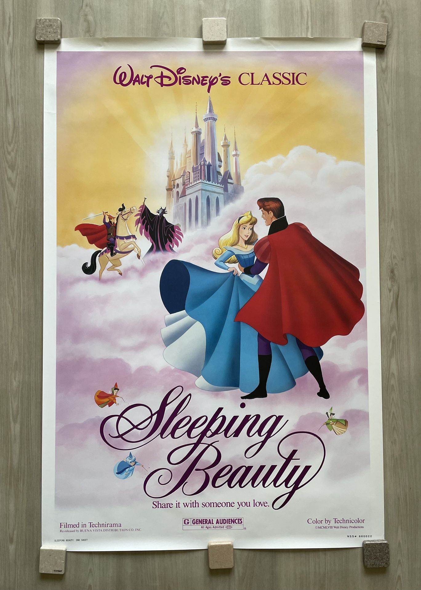 Vintage SLEEPING BEAUTY R-1986 ORIGINAL 27X41 MOVIE POSTER 