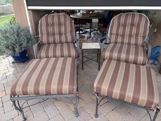 Patio chairs and ottomans