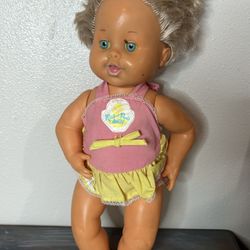 Vintage 1989 Ideal Rub-A-Dub Dolly Baby  The Dolly That Takes a Bath Tyco