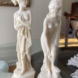 Vintage Greek Italian Semi Nude Goddess Statues 