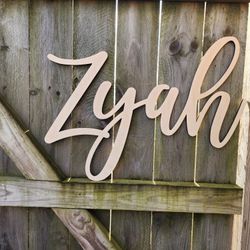 Wooden Unfinished Name Sign