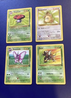Rare Non Holo Pokemon Jungle Cards Vileplume, Kangaskhan, Venomoth, & Pinsir in Near Mint Condition