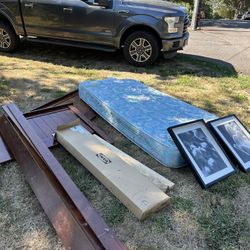 FREE: Twin Mattress & Frame, Step Machine 