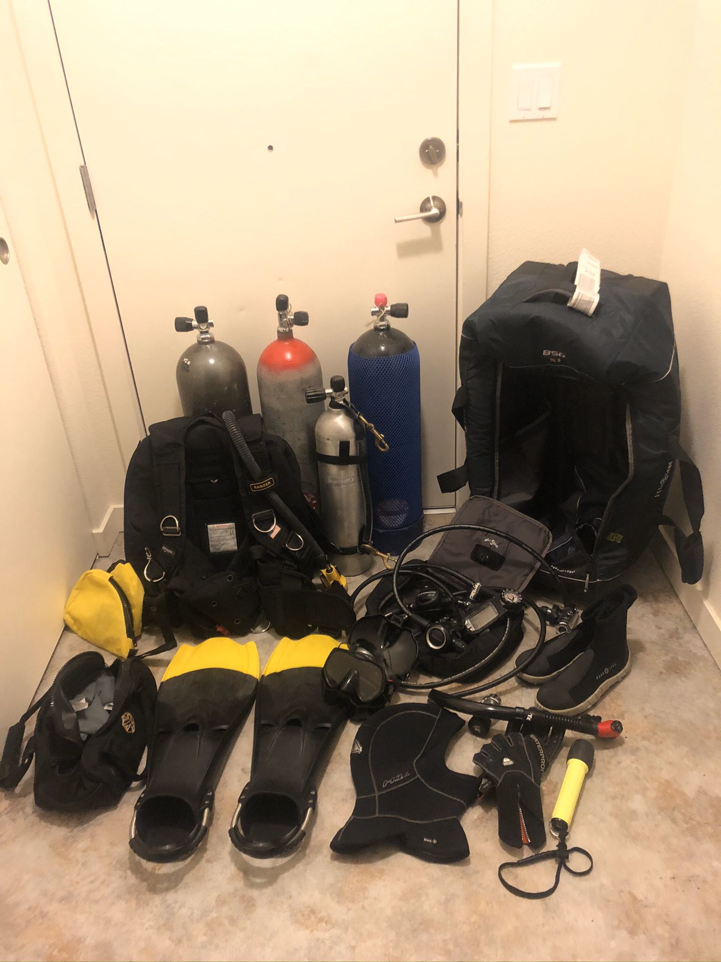 Lot of scuba gear with dry suit!