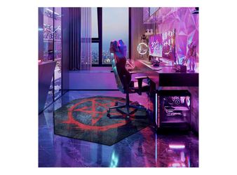 51" X51" IBETTO Gaming Chair Mat, High Class Natural Rubber Computer Chair Mat for Hard Wood Floor, Noise Cancelling Gaming Chair Mat–Anti-Slip Gamin