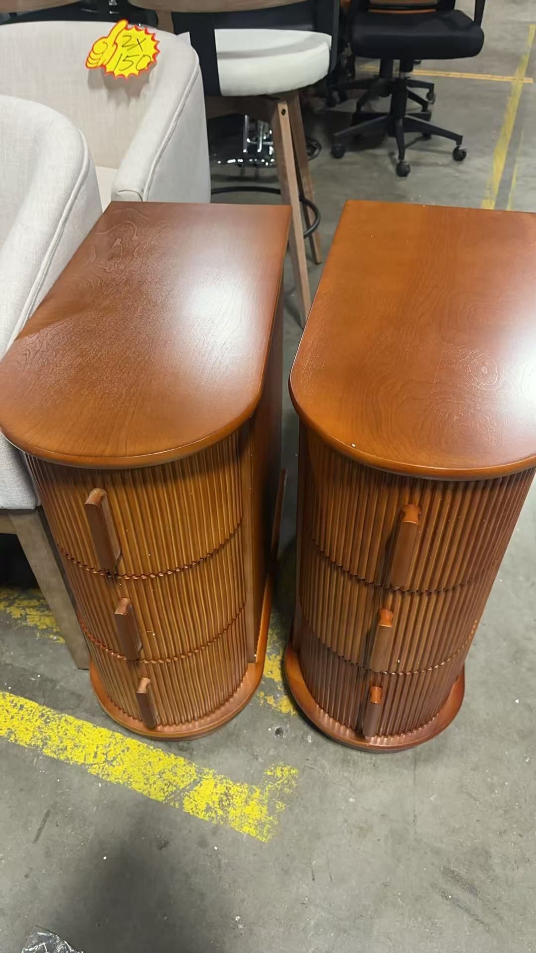 Tribesigns 3-Drawer Wooden End Table, Modern Sofa Side Table, Narrow Chair Side Table Slim Nightstand for Living Room, Bedroom, Finished Back, No Asse