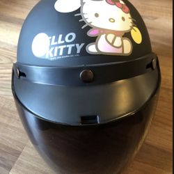 Matt Black Hello Kitty Motorcycle Helmet 