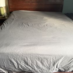Sleigh Style Bed frame And Headboard For Sale — Queen 